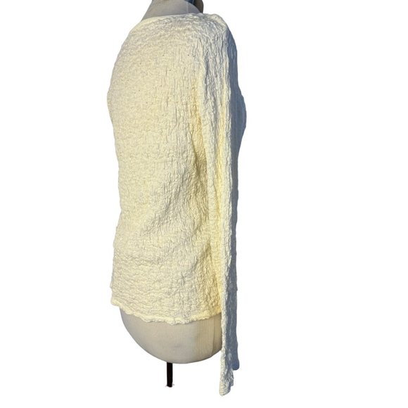 J Jill Blouse L Cream Long sleeve Round Neck Stretch Pull Over - Picture 5 of 14